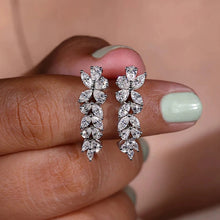 Load image into Gallery viewer, Women’s Leaves Flowers Design Marquise Cut Zircon Stud Earring for Wedding Party, Girl's Fashion Jewelry