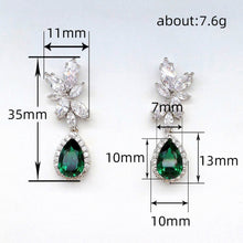Load image into Gallery viewer, Women’s Leaf Design Crystal  Zircon Stud Earring for Wedding Party, Girl's Fashion Jewelry