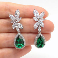 Load image into Gallery viewer, Women’s Leaf Design Crystal  Zircon Stud Earring for Wedding Party, Girl's Fashion Jewelry