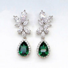 Load image into Gallery viewer, Women’s Leaf Design Crystal  Zircon Stud Earring for Wedding Party, Girl's Fashion Jewelry