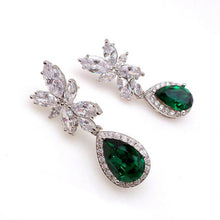 Load image into Gallery viewer, Women’s Leaf Design Crystal  Zircon Stud Earring for Wedding Party, Girl's Fashion Jewelry