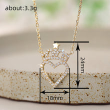 Load image into Gallery viewer, Women's Crown Heart  Shaped Zircon Dazzling Pendant Necklaces Valentine's Day Charm Fashion Jewelry