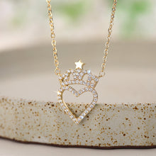 Load image into Gallery viewer, Women's Crown Heart  Shaped Zircon Dazzling Pendant Necklaces Valentine's Day Charm Fashion Jewelry