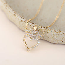 Load image into Gallery viewer, Women's Crown Heart  Shaped Zircon Dazzling Pendant Necklaces Valentine's Day Charm Fashion Jewelry