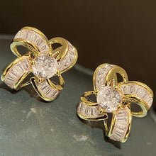 Load image into Gallery viewer, Women’s Flowers Hollow Design Zircon Stud Earring for Wedding Party, Girl's Fashion Jewelry