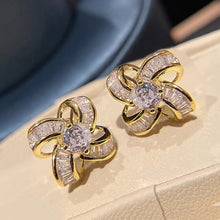 Load image into Gallery viewer, Women’s Flowers Hollow Design Zircon Stud Earring for Wedding Party, Girl's Fashion Jewelry