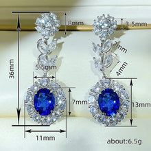 Load image into Gallery viewer, Women’s Full Cubic Zirconia Dangle Earrings Cubic Zirconia Bling Crystal Wedding Party Jewelry, Fashion Jewellery, Pendant Earrings