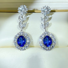 Load image into Gallery viewer, Women’s Full Cubic Zirconia Dangle Earrings Cubic Zirconia Bling Crystal Wedding Party Jewelry, Fashion Jewellery, Pendant Earrings