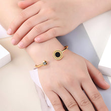 Load image into Gallery viewer, Women's Classic Shell Roman Letters Ringent Stainless Steel Hand Cuff Bracelet Bangles