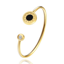 Load image into Gallery viewer, Women's Classic Shell Roman Letters Ringent Stainless Steel Hand Cuff Bracelet Bangles