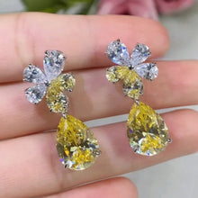 Load image into Gallery viewer, Women’s Flower Design Stud Earrings Cubic Zirconia Crystal Wedding Party, Girl's Fashion Jewelry
