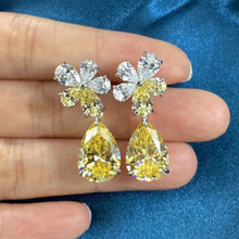 Load image into Gallery viewer, Women’s Flower Design Stud Earrings Cubic Zirconia Crystal Wedding Party, Girl's Fashion Jewelry
