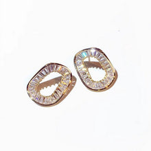 Load image into Gallery viewer, Women’s Geometric Design Stud Earrings Cubic Zirconia Crystal Wedding Party, Girl's Fashion Jewelry