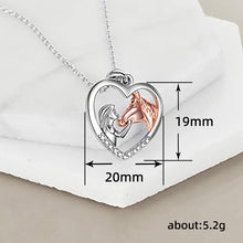 Load image into Gallery viewer, New Style Heart Shaped Two-tone Plating Design Cubic Zirconia Pendant Unique Design Fashion Jewelry Cute Heart Necklace Women