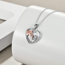 Load image into Gallery viewer, New Style Heart Shaped Two-tone Plating Design Cubic Zirconia Pendant Unique Design Fashion Jewelry Cute Heart Necklace Women