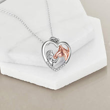 Load image into Gallery viewer, New Style Heart Shaped Two-tone Plating Design Cubic Zirconia Pendant Unique Design Fashion Jewelry Cute Heart Necklace Women