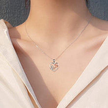 Load image into Gallery viewer, New Style Heart Shaped Two-tone Plating Design Cubic Zirconia Pendant Unique Design Fashion Jewelry Cute Heart Necklace Women