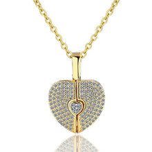 Load image into Gallery viewer, New Style Heart Shaped Opening Design Cubic Zirconia Pendant Unique Design Fashion Jewelry Cute Heart Necklace Women