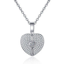 Load image into Gallery viewer, New Style Heart Shaped Opening Design Cubic Zirconia Pendant Unique Design Fashion Jewelry Cute Heart Necklace Women