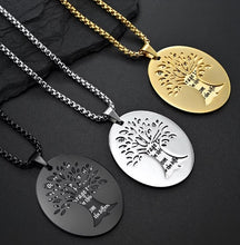 Load image into Gallery viewer, Stainless Steel Tree of Life Pendant Necklace Inspirational Necklace for Men