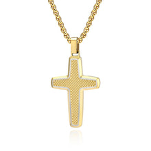 Load image into Gallery viewer, Honeycomb Pattern Men's Cross Retro Blessing Pendant Religious Necklace