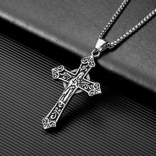 Load image into Gallery viewer, Antique Stainless Steel Virgin Mary Pendant Religious Hiphop Cross Necklace Pendant Catholic Jewelry