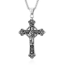 Load image into Gallery viewer, Antique Stainless Steel Virgin Mary Pendant Religious Hiphop Cross Necklace Pendant Catholic Jewelry