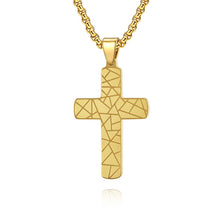 Load image into Gallery viewer, Simple Cracked Stainless Steel Cross Pendant Hip-hop Personalized Men's Necklace Accessories
