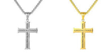 Load image into Gallery viewer, Philippians 4:13 Bible Verse Cross Pendant Men's Stainless Steel Christian Cross Necklace