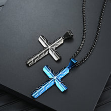 Load image into Gallery viewer, Cross Stainless Steel Tire Pattern Necklace Hip Hop Men's Trendy Pendant Accessories