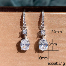Load image into Gallery viewer, Women’s Oval Cut Drop Dangle Earrings Cubic Zirconia Crystal Wedding Party Jewelry, Fashion Jewellery