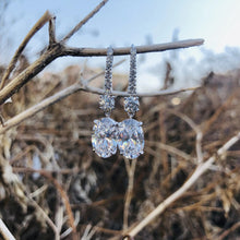 Load image into Gallery viewer, Women’s Oval Cut Drop Dangle Earrings Cubic Zirconia Crystal Wedding Party Jewelry, Fashion Jewellery