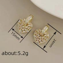 Load image into Gallery viewer, Women’s Heart Shaped Heart Shaped Irregular Design Dangle Earrings Cubic Zirconia Crystal Wedding Party Jewelry, Fashion Jewellery