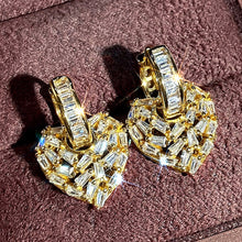 Load image into Gallery viewer, Women’s Heart Shaped Heart Shaped Irregular Design Dangle Earrings Cubic Zirconia Crystal Wedding Party Jewelry, Fashion Jewellery