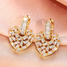Load image into Gallery viewer, Women’s Heart Shaped Heart Shaped Irregular Design Dangle Earrings Cubic Zirconia Crystal Wedding Party Jewelry, Fashion Jewellery