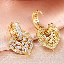 Load image into Gallery viewer, Women’s Heart Shaped Heart Shaped Irregular Design Dangle Earrings Cubic Zirconia Crystal Wedding Party Jewelry, Fashion Jewellery