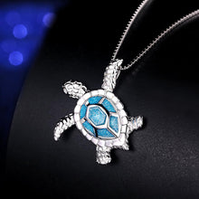 Load image into Gallery viewer, Turtle Shaped Design Blue Enamel Charm Jewelry Box Chain, Fashion Jewelry