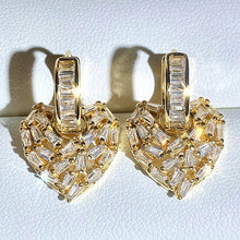 Load image into Gallery viewer, Women’s Heart Shaped Heart Shaped Irregular Design Dangle Earrings Cubic Zirconia Crystal Wedding Party Jewelry, Fashion Jewellery