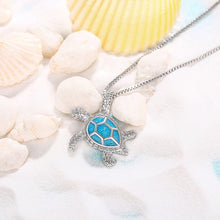 Load image into Gallery viewer, Turtle Shaped Design Blue Enamel Charm Jewelry Box Chain, Fashion Jewelry