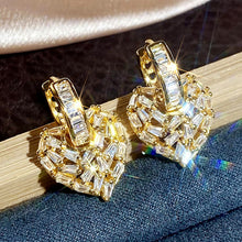 Load image into Gallery viewer, Women’s Heart Shaped Heart Shaped Irregular Design Dangle Earrings Cubic Zirconia Crystal Wedding Party Jewelry, Fashion Jewellery