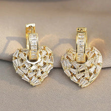 Load image into Gallery viewer, Women’s Heart Shaped Heart Shaped Irregular Design Dangle Earrings Cubic Zirconia Crystal Wedding Party Jewelry, Fashion Jewellery