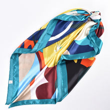 Load image into Gallery viewer, Scarf Shack Women’s Silk Feel Square Hair Neck Scarf Sleeping Headscarf, Multicolour Egg Flowers Print Fashion Bandana