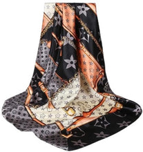 Load image into Gallery viewer, Women’s Silk Feel Square Hair Scarf Sleeping Headscarf, Multicolor Designer Print Bandana