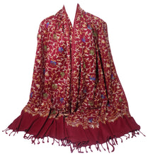 Load image into Gallery viewer, Scarf Shack Women’s Pakistani Aari Work Embroidered Shawl – Floral Jaal Design, Pashmina Feel Lightweight Warm Scarf Wrap Stole Head Scarves