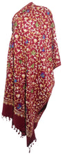 Load image into Gallery viewer, Scarf Shack Women’s Pakistani Aari Work Embroidered Shawl – Floral Jaal Design, Pashmina Feel Lightweight Warm Scarf Wrap Stole Head Scarves