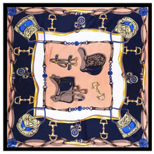 Load image into Gallery viewer, Scarf Shack Women’s Silk Feel Square Hair Neck Scarf Sleeping Headscarf, Multicolour Designer Chains Print Fashion Bandana