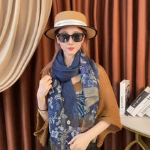 Load image into Gallery viewer, Luxury Scarf Wrapped in Floral Embroidery Long Soft Gauze Headscarf Shawl