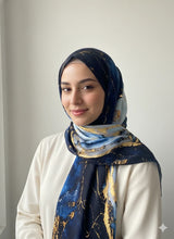 Load image into Gallery viewer, Watercolour Hijab Scarf Breathable Women Turbans Stone Printed Silk Shawl Scarve
