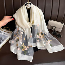 Load image into Gallery viewer, Luxury Scarf Wrapped in Floral Embroidery Long Soft Gauze Headscarf Shawl