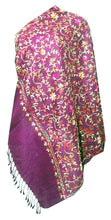 Load image into Gallery viewer, Scarf Shack Women’s Pakistani Aari Work Embroidered Shawl – Floral Jaal Design, Pashmina Feel Lightweight Warm Scarf Wrap Stole Head Scarves